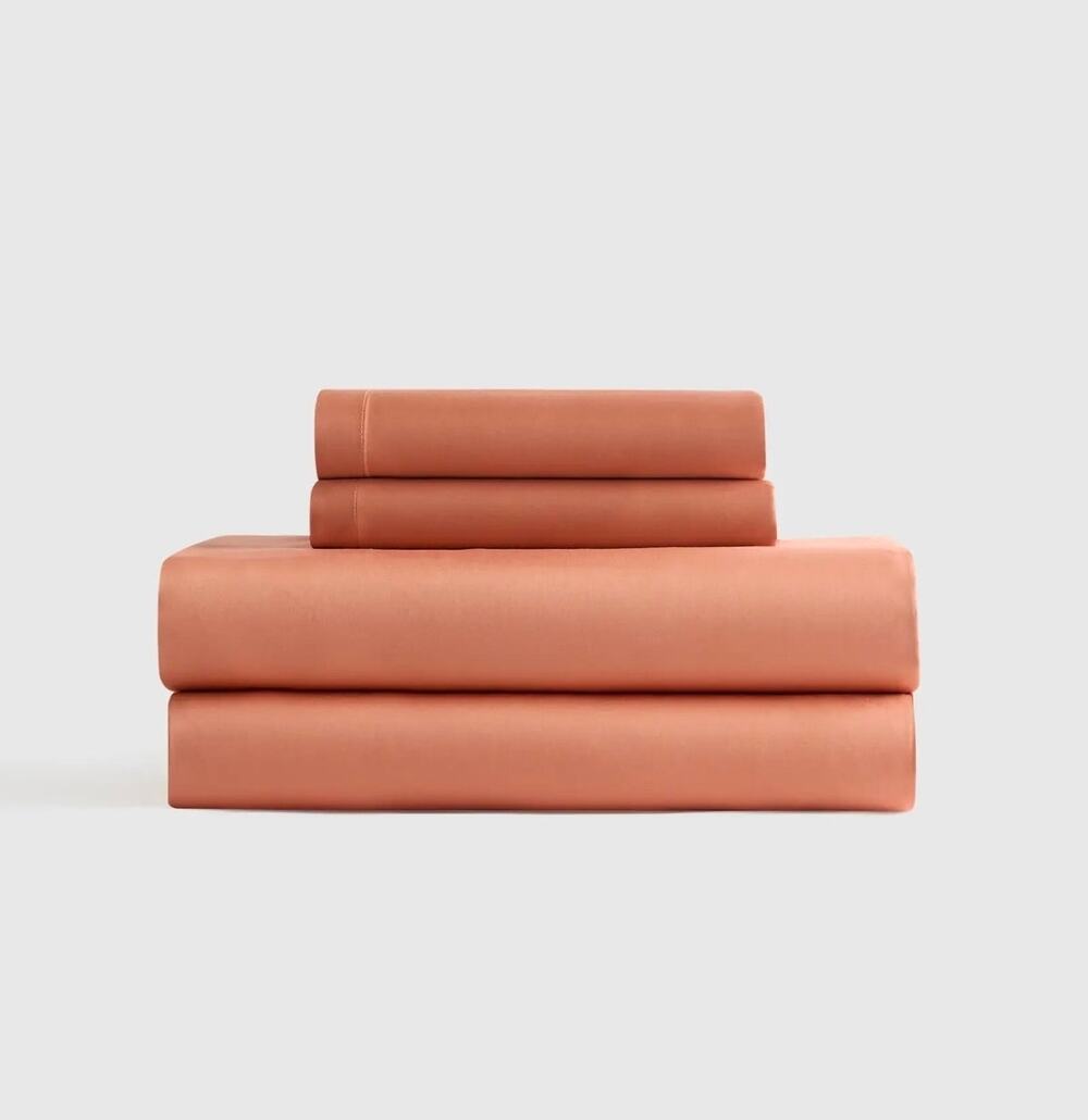 NWT Quince Organic Bamboo Visose Queen Sheet 4Pc Set Sedona $134 MSRP